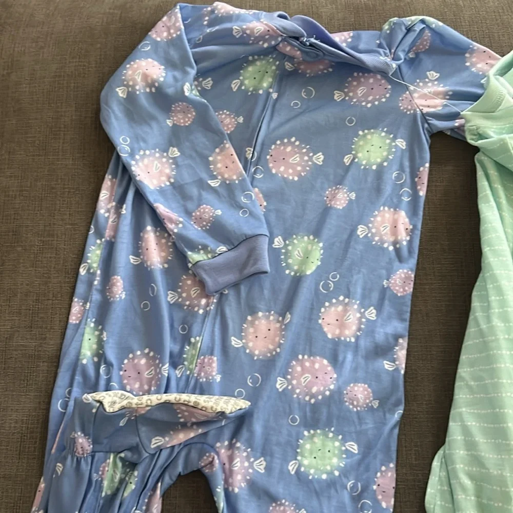 Carters Poof Fish Cotton Footie Pajama 2piece bundle 5T NWT